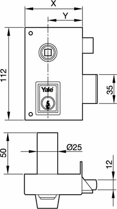 Cerradura azbe 56b-hpr 60 derecha